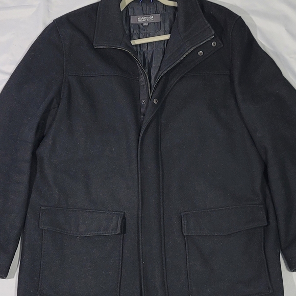 Kenneth Cole Reaction Wool Overcoat pea coat XXL - Picture 3 of 9